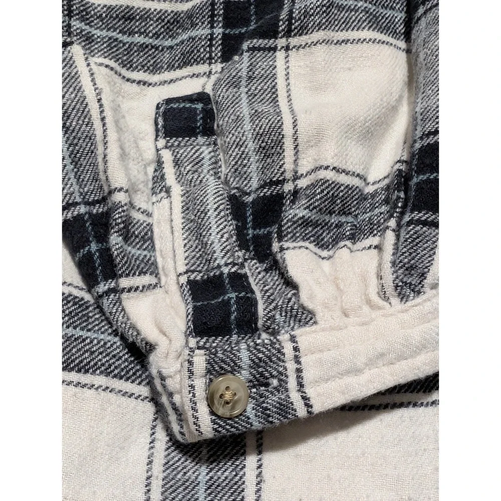 American Eagle Women's Flannel Plaid Button Down Shirt Elastic Wrist Size S - Picture 6 of 6